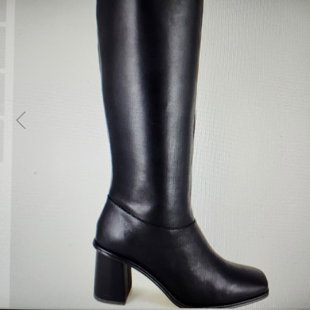 Splendid Black Leather "Vara" Heeled Boots. NWOT. Size 9.5